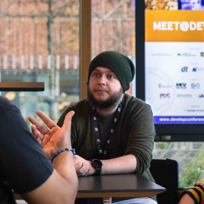 Mike in conversation at Develop:North